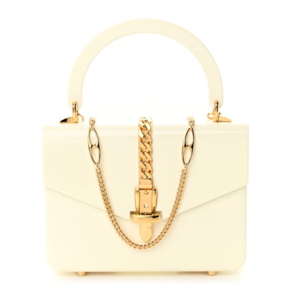 Plexiglass Mini Sylvie 1969 Top Handle Bag Ivory